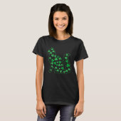 T-shirt chat de la saint patrick chat mignon trèfle (Devant entier)