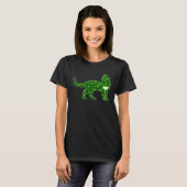 T-shirt Chat de la Saint-Patrick Cœur de trèfle vert irlan (Devant entier)