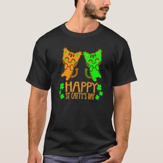 T-shirt Chat de la Saint-Patrick Joyeuse Saint Catty's Da (Devant)