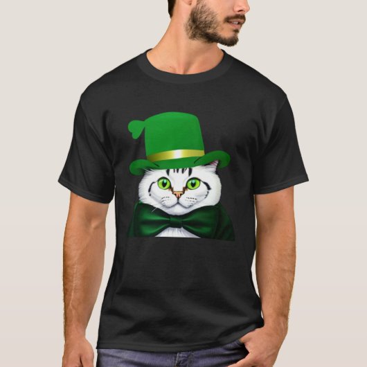 T-shirt Chat de la Saint-Patrick Mignon Chat de la Saint- (Devant)