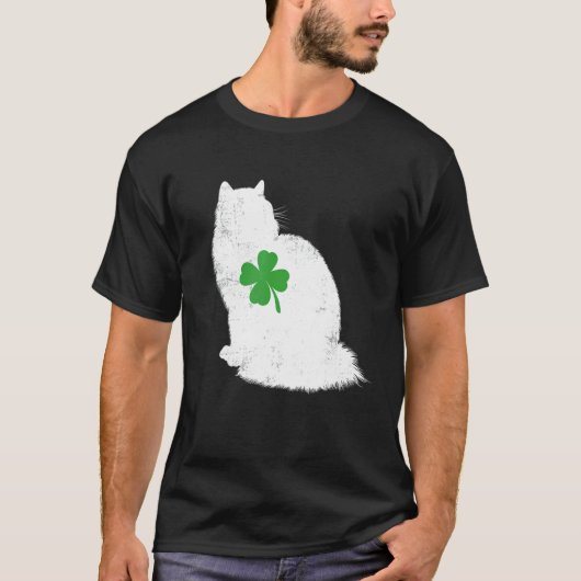 T-shirt Chat de la Saint-Patrick Ragdoll Trèfle (Devant)