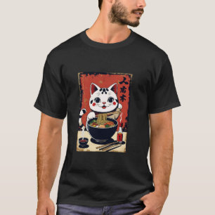 T-shirt Chat de la soupe Ramen chanceux Maneki Neko Charme