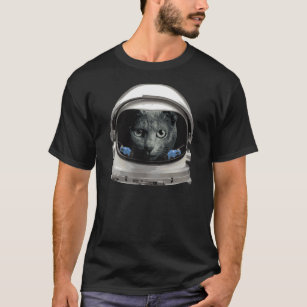 T-shirt Chat de l'astronaute du casque spatial