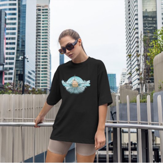 T-shirt Chat de l'avion tiré à la main