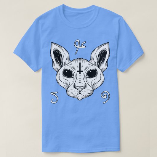 T-shirt Chat De L'Enfer Baphomet Satanisme Demonic Sphynx (Design devant)