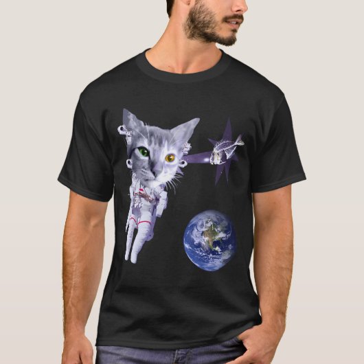 T-shirt Chat de l'espace. (Devant)