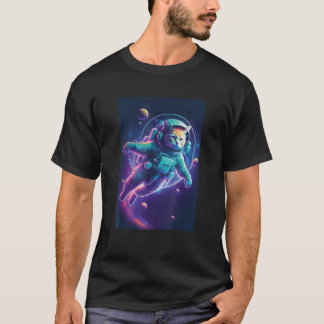 T-shirt Chat de l'espace Astronaute Chatstronaute pour les