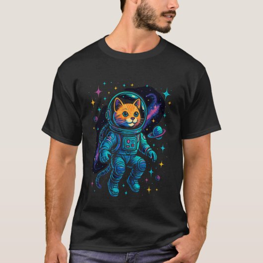 T-shirt Chat de l'espace - Kitten astronaute dans l'espace (Devant)