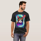 T-shirt Chat de l'espace Kitty Chat dans le style de chat (Devant entier)