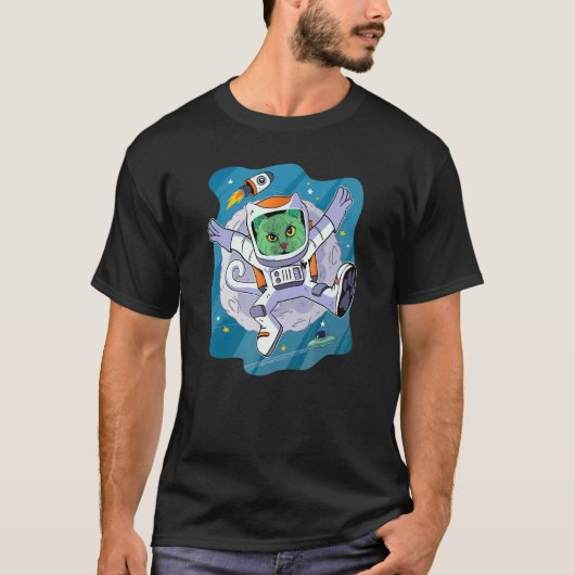 T-shirt Chat de l'espace Kitty Spacewalk (Devant)