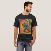 T-shirt Chat de l'espace psychédélique – Affiche de l'astr (Devant entier)