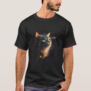 T-shirt Chat de l'espace regardant dans les étoiles Fantas