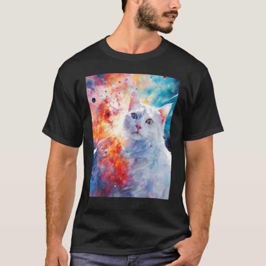 T-shirt Chat de l'espace Supernova Explosion Chat (Devant)