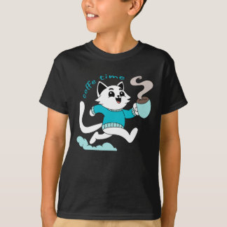 T-shirt chat de l'heure du café
