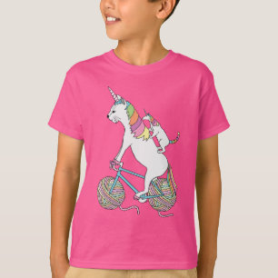 T-shirt Chat de licorne d'équitation de licorne de chat