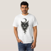 T-shirt Chat de l'Ombre Lunaire – Œuvre d'Art Créature Noc (Devant entier)