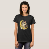 T-shirt Chat de Lune avec Petit Fantôme (Devant entier)