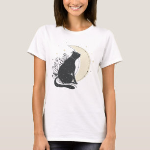 T-shirt Chat de lune d'art vintage