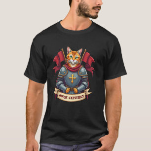 T-shirt Chat de maison féerique médiéval chevalier en armu