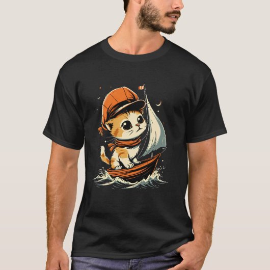 T-shirt Chat de marin en navigation (Devant)