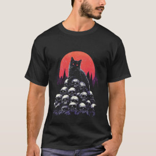 T-shirt Chat de montagne squelette gothique foncé