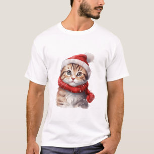 T-shirt chat de Noël