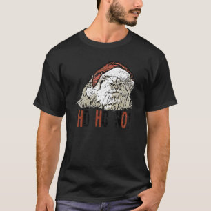 T-shirt Chat de Noël Chapeau de Père Noël Chat Xmas