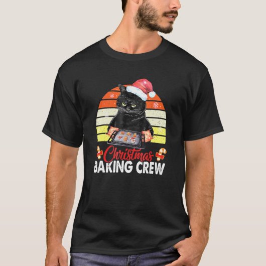 T-shirt Chat de Noël Cookie Baking Creew Xmas (Devant)
