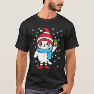 T-shirt Chat de Noël dans un Casquette Hiver Kittens Noël