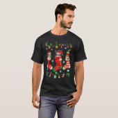 T-shirt Chat de Noël en Norvège Chaussettes de Noël Chat d (Devant entier)