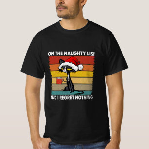 T-shirt Chat de Noël grincheux sur la liste vilaine