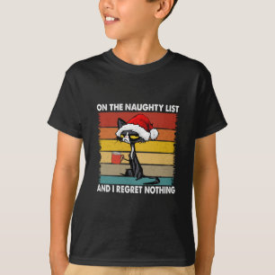 T-shirt Chat de Noël grincheux sur la liste vilaine