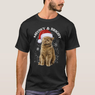 T-shirt Chat de Noël Meowy et Bright Drôle