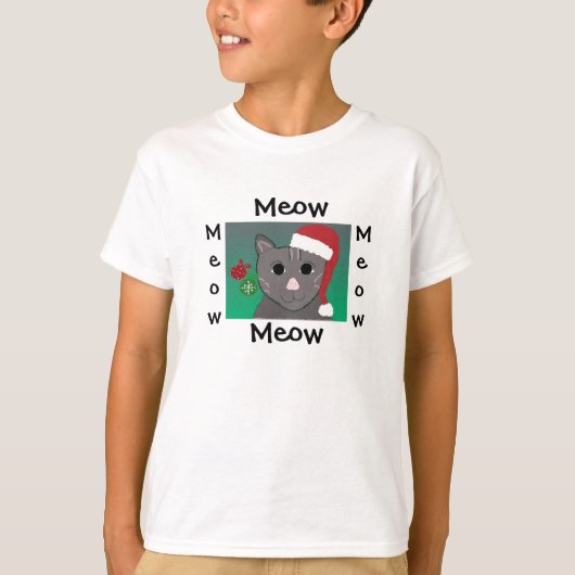 T-shirt Chat de Noël mignon (Devant)