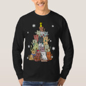 T-shirt Chat de Noël moche Chat Arbre - Drôle Chat G (Devant)
