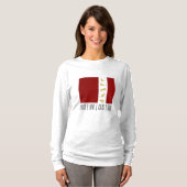 T-shirt Chat de Noël Moderne Rouge Blanc Or (Devant entier)