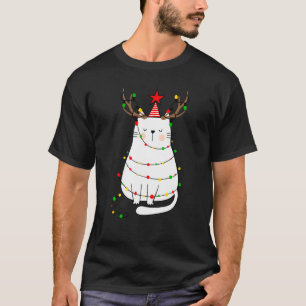 T-shirt Chat de Noël Reindeer Antlers Pour Hommes Femmes G