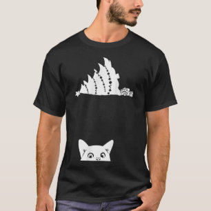 T-shirt Chat de Noël Rouge Tipping Xmas Tree Over Meowchat