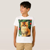 T-shirt Chat de Noël Vintage (Devant entier)