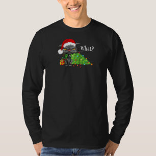 T-shirt Chat de Noël What Bed Chat Santa Hat Christmas T