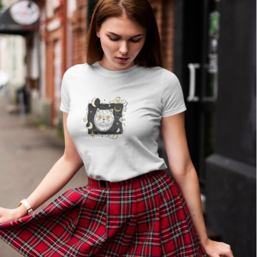 T-shirt Chat de nuit cosmique