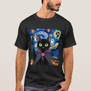 T-shirt Chat de nuit étoilée d'Halloween, La Kamala Harris