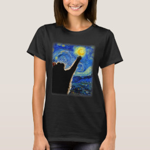 T-shirt Chat de nuit Van Gogh Starry - Clic Fit