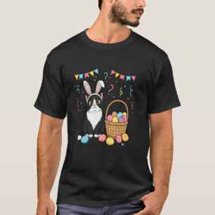 T-shirt Chat de Pâques drôle avec les oreilles de lapin Œu
