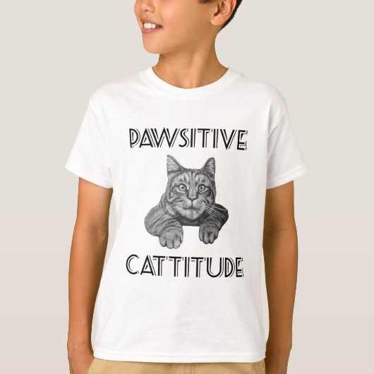 T-shirt Chat de Pawsitive Cattitude (Devant)