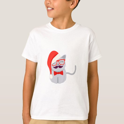 T-shirt Chat de Père Noël (Devant)