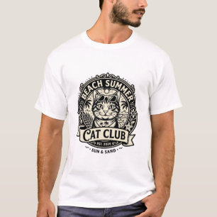 T-shirt Chat de plage d'été Graphique de chat drôle - Été