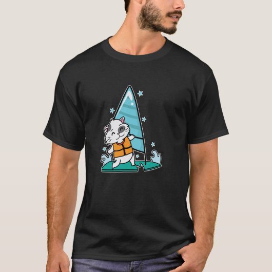 T-shirt Chat de planche à voile (Devant)