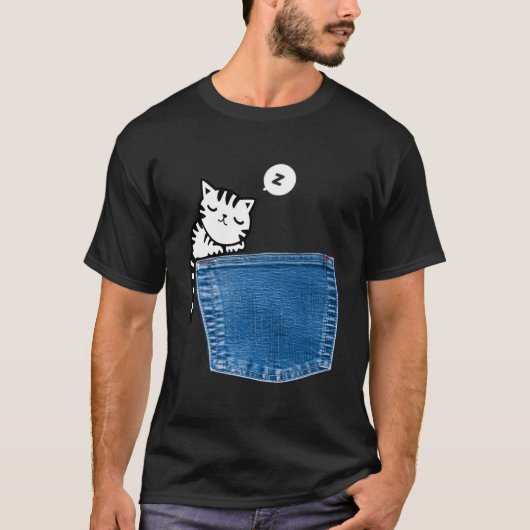 T-shirt Chat de poche (Devant)