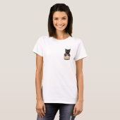 T-shirt Chat de poche noir (Devant entier)